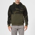 thumbnail image 2 of Hombres Otoño Sudadera Con Capucha Color Bloqueo Cordón Espesar Bolsillo Costilla Cierre De Punto Suelto Casual Manga Larga Jersey Con Capucha Top Verde XXL, 2 of 6