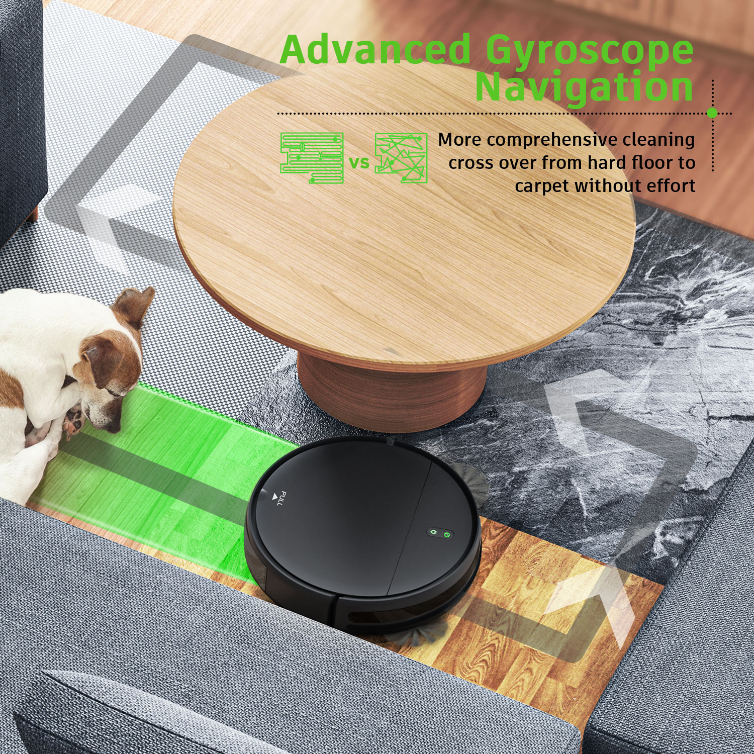 GOOVI Robot Vacuum, Robotic Vacuum Cleaner For Pet Hair, Hard Floor, Carpets ,Pet Hairs