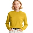 thumbnail image 2 of Soft Knit Sweater for Womens Crew Neck Long Sleeve Casual Basic Pullover Sweater Tops Yellow M, 2 of 5