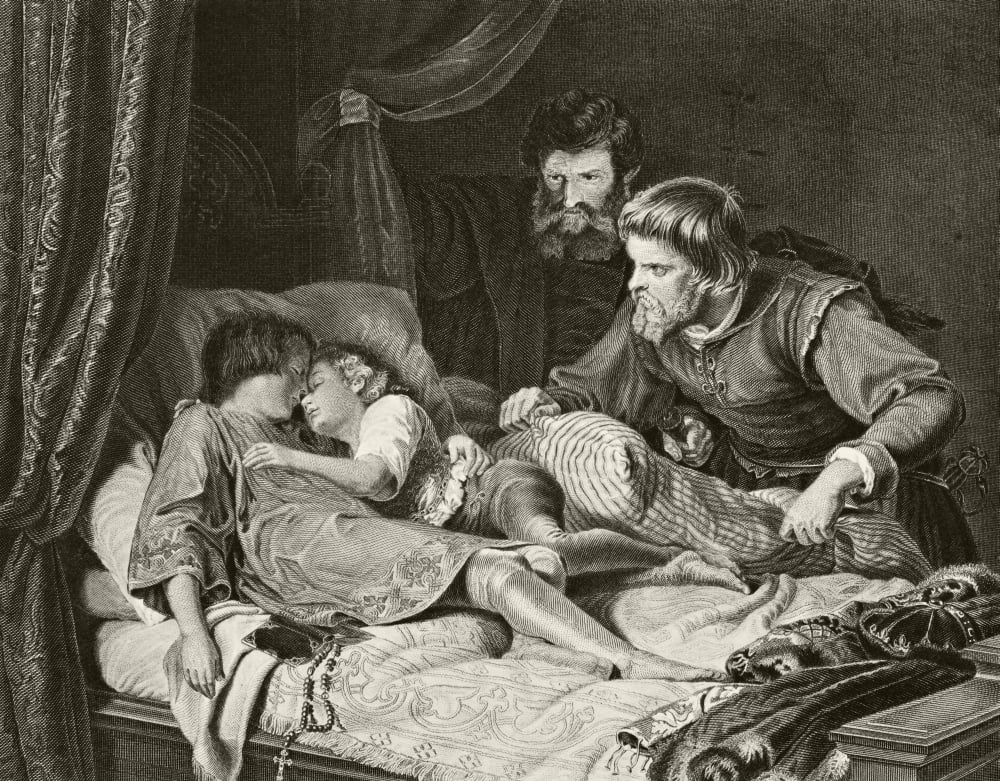 The Murder Of The Princes Edward And Richard In The Tower Of London From The National And Domestic History Of England By William Aubrey Published London Circa 1890 Canvas Art - Ken Welsh Design Pics