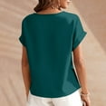thumbnail image 5 of Kovlvoll Womens Tops Crew Neck Short Sleeve T-Shirts Solid Color Loose Dressy Casual Blouses Tunic Top, 5 of 5