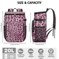 thumbnail image 3 of Travel Cooler Bag - Pink and Gray Of Leopard Print Camping Beer Cooler Backpack with Bottle Opener- Waterproof Insulated Picnic Backpacks - Cooler Bag for Beach, 3 of 6