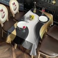 thumbnail image 2 of Black White Marble Gold Wave Pattern Rectangle Tablecloth 60"x102",Waterproof Polyester Rectangle Table Cloth, Wipeable Spillproof Polyester Tablecloth for Dining, Camping, Indoor and Outdoor, 2 of 6