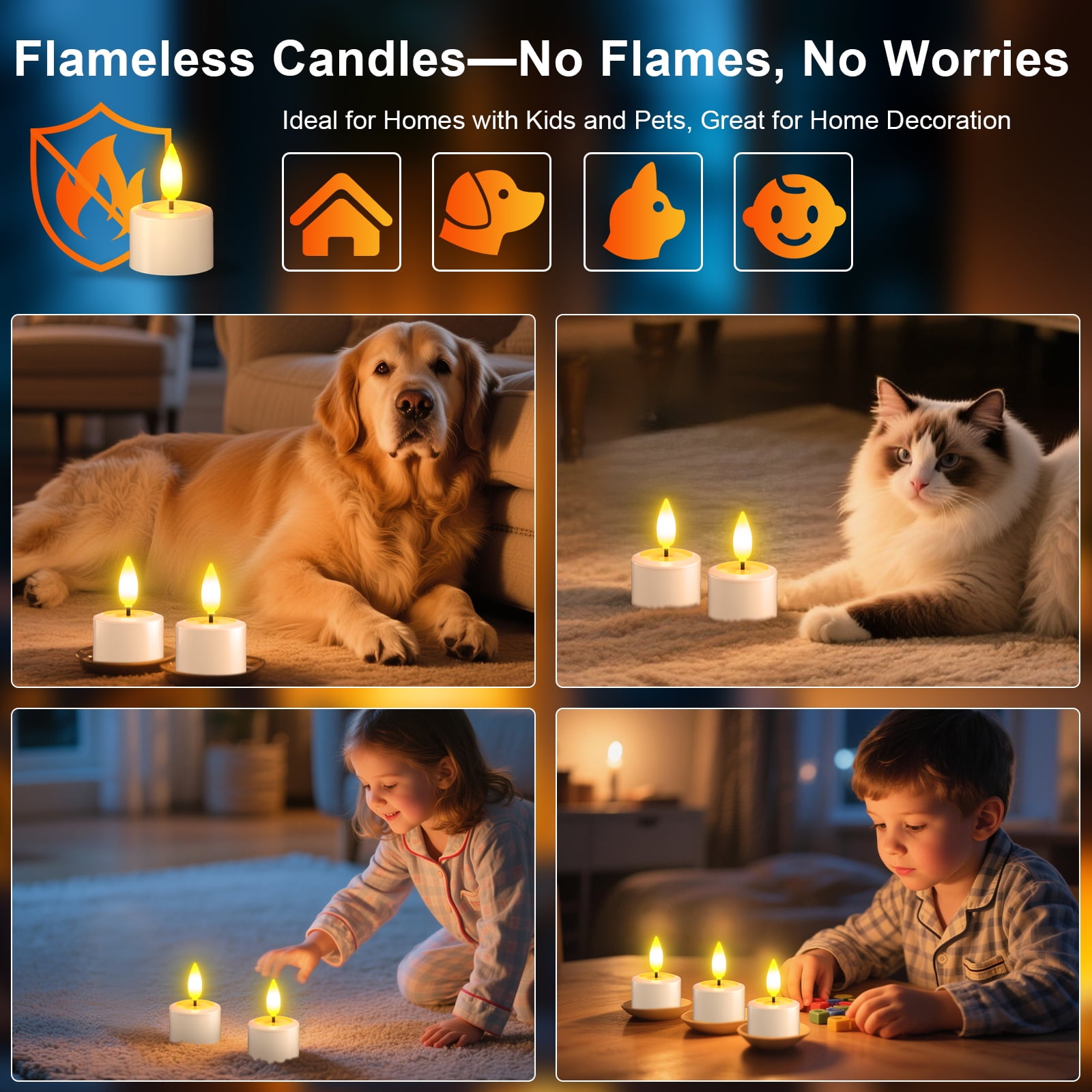 PChero 12pcs Rechargeable Tea Lights Candles with Remote Timer, 180+Hours Waterproof Outdoor Flameless Tealight Candles with Magnetic Charging Base, Battery Operated Small Votive Candles,1.5"x2.17"