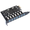 thumbnail image 1 of USB 3.0 PCI Express Adapter PCI E to 7 Ports USB 3 Expansion Adapter Card USB3 PCIe PCI-E X1 Controller Converter(VIA) as shown, 1 of 5