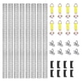 thumbnail image 1 of VEVOR E Track Tie-Down Rail Kit, 24PCS 5' E-Tracks Set Includes 8 Steel Rails & 8 O-Ring Anchors & 8 Tie-Offs with D-Ring, Versatile Securing Accessories for Cargo Motorcycles Bikes, 2000 lbs Load, 1 of 9