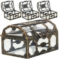 Set of 2 Pirate Treasure Chest Decor Retro Candy Clear Favor Boxes Decoration Chocolates Bride