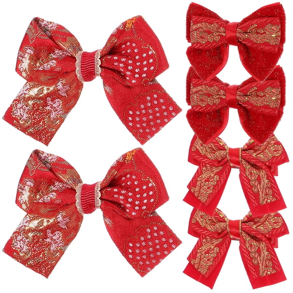 Tineasur 3 Pairs Red Bow Hairpins for Girls, Fabric Hair Clips with Delicate Design, Perfect for Birthday Parties and Daily Wear