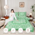 thumbnail image 3 of jejeloiu Boho Vintage Floral King Size Comforter Sets For Men Women,Paisley Print Comforters King Size,Light Green White,Light Gray Reversible,3-Piece,1 Comforter and 2 Pillowcases, 3 of 7