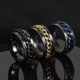 thumbnail image 2 of Nuevo anillo de pareja giratorio de acero inoxidable genial, cadena giratoria de alta calidad, anillos giratorios para mujer, hombre, joyería Punk, regalo de fiesta Tan Jianjun unisex, 2 of 2
