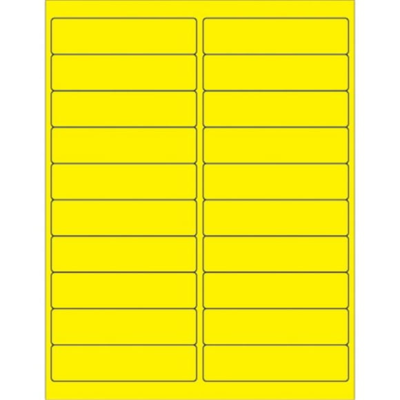 4 x 1 in. Fluorescent Yellow Rectangle Laser Labels - Pack of 2000