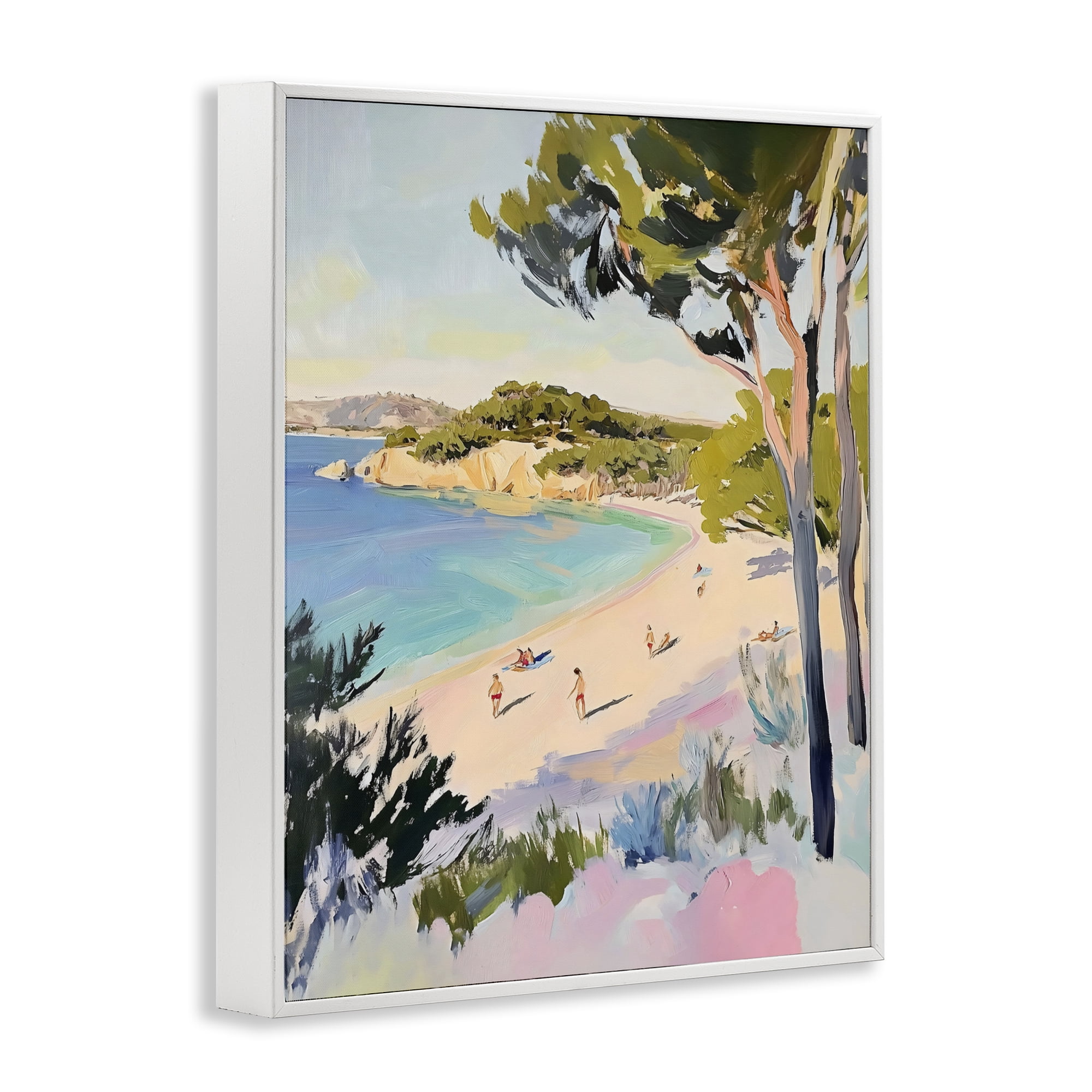 Stupell Industries Amalfi Coast Beach Escape White Framed Giclee Art, design by The Prints Vibe