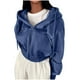 thumbnail image 3 of Suéter de maternidad,Chaqueta informal con capucha para mujer, cierre frontal completo, manga larga con bolsillos, mezcla de poliéster, corte regular para uso diario, sopatenor, 3 of 8