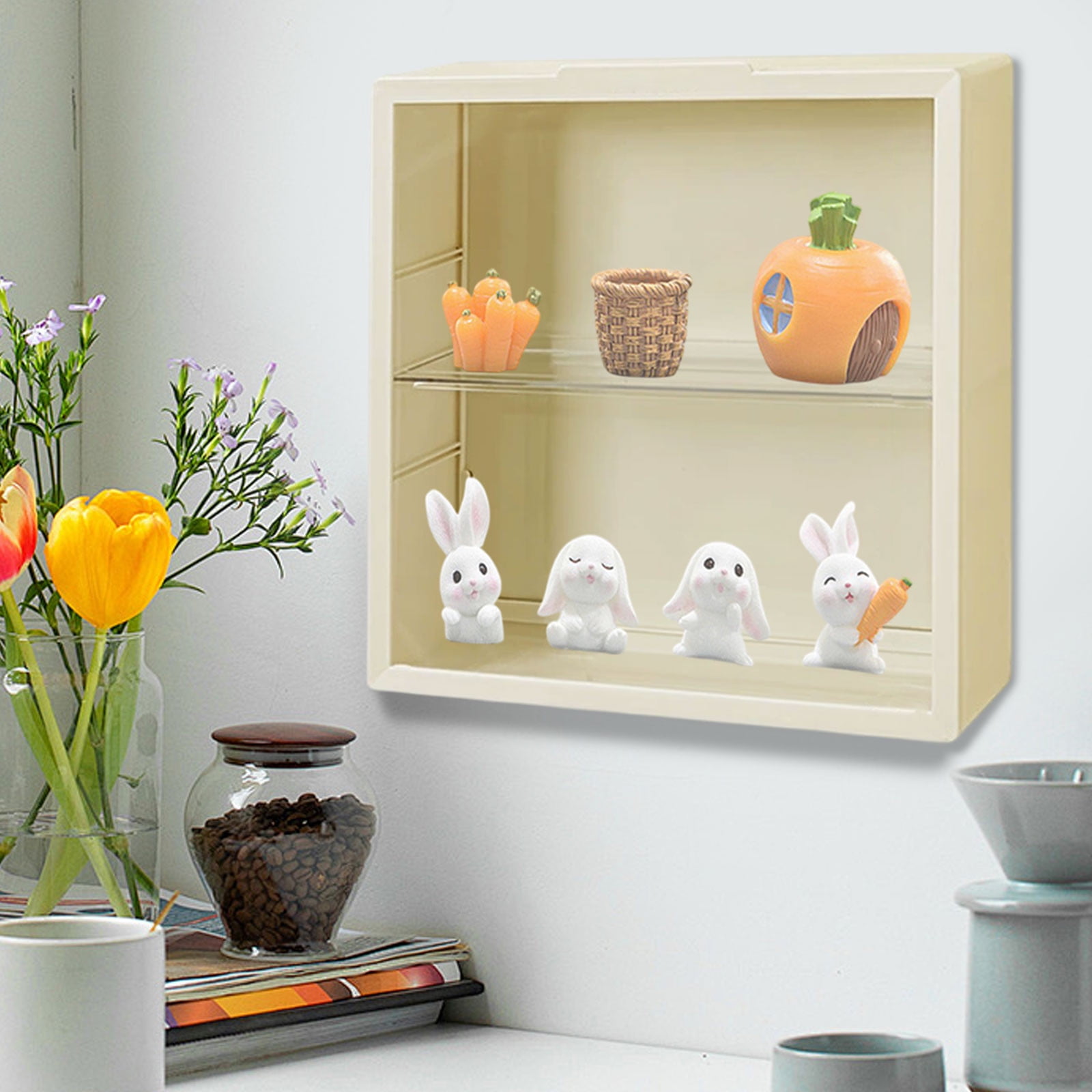 HBBKVI Wall Mounted Display Box Transparent Cover Organizer 12x12x4in Display Box Wall Mounted Transparent Cover Storage Box Plushs Toys Transparent Organizer