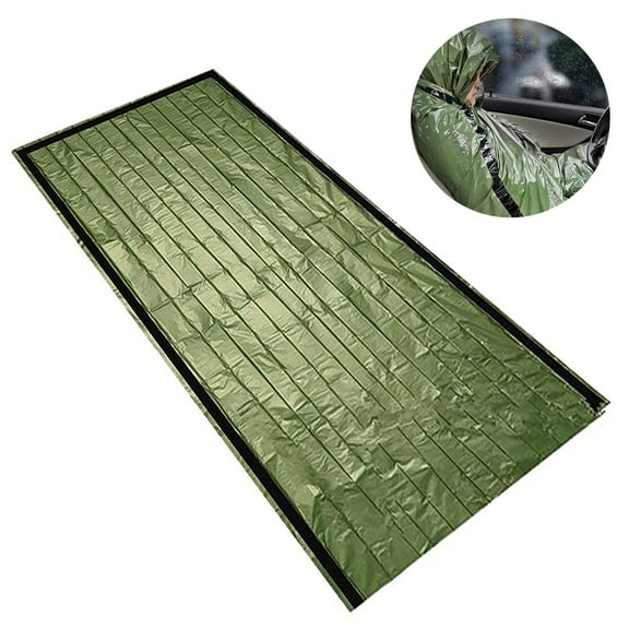 Emergency Survival Sleeping Bag, Thermal Bivy Sack Blanket, Waterproof Lightweight, Mylar Portable Nylon Sack for Camping Hiking Outdoor Adventure Activities