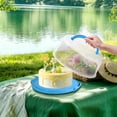 thumbnail image 5 of Plastic Small Cake Carrier Holder Round Container with Handles Suitable for 6~8 inch Diameter and 4 inch Height Small Cake (Blue), 5 of 7