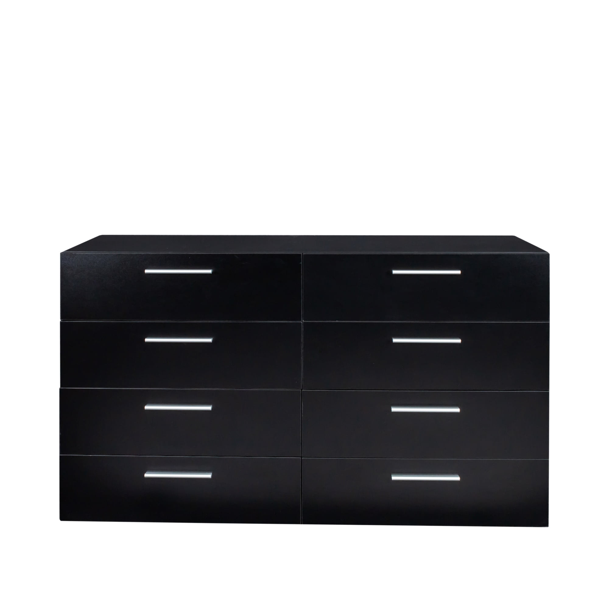 8 Drawer Double Dresser for Bedroom, Wide Storage Cabinet for Living Room Home Entryway, Black