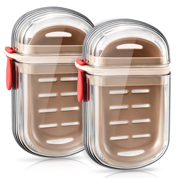 VOTUYB Travel Soap Case,2 Pack Leakproof Bar Soap Holder Container with Lid, Portable Soap Dish for Bathroom, Gym, School, Camping, Vacation & Outdoor Use, Transparent-Grey