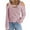 Pink, variant on LYXSSBYX Womens Long Sleeve Tops Hot Sale Clearance Women's Cusal Round Neck Leaky Shoulder Long Sleeve Lightweight Sweatshirts Solid Color Hedging Tops