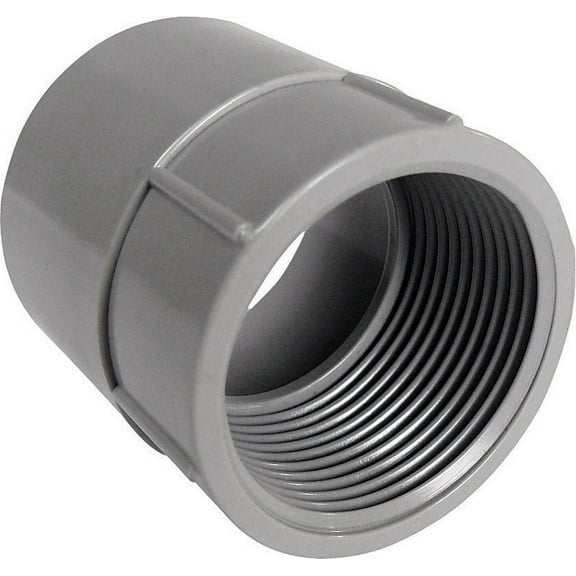 Cantex Conduit Fitting Adapter, 2 in, Threaded, PVC, PVC Coated 5140048