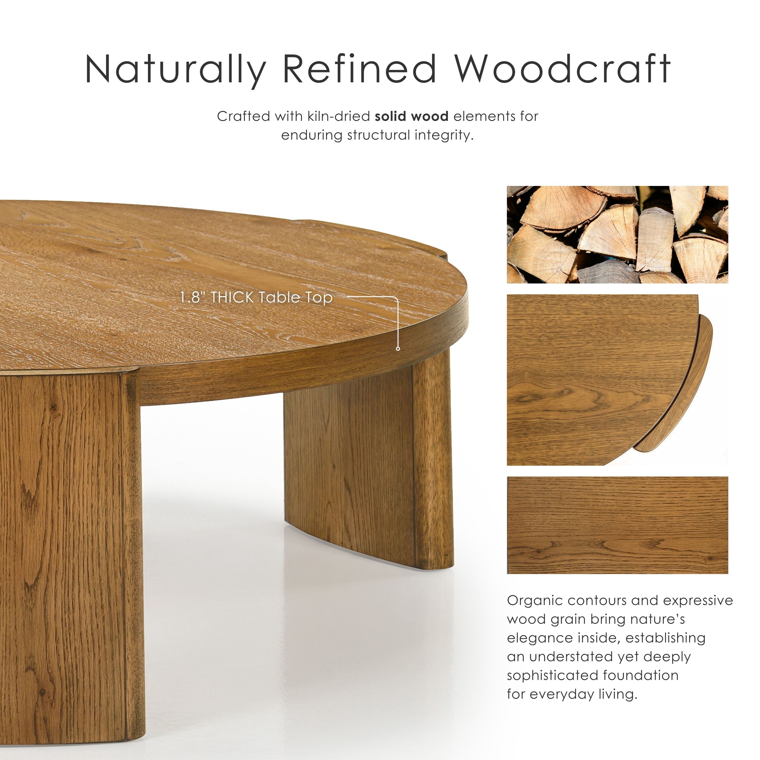 Furniture of America Honora Modern Wood 42-inch Oval Coffee Table with Plinth Base, Walnut