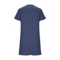 thumbnail image 5 of longantii Summer Dresses for Women 2026 V-Neck Casual Sundresses T-Shirt Cotton Mini Dress Vacation Outfits Short Sleeve Tees Navy XXL, 5 of 6