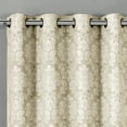 thumbnail image 2 of Pair (Set of 2) Aryanna Damask Floral Curtains Jacquard Grommet Panels - 108x63 - Beige, 2 of 2