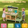 thumbnail image 6 of Reasea Outdoor Kids Wooden Mud Kitchen Playset, Plant Growing Box, Removable Sink, Oven Stove & Kitchen Accessories, Backyard Garden Pretend Play Toy, 6 of 9