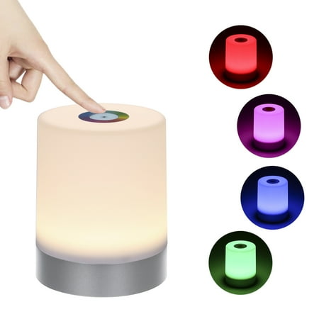 

Portable Night Light USB Rechargeable Dimmable Warm White & Color Changing RGB Touching Control Bedside Table Desk Lamps for Bedroom Living Room