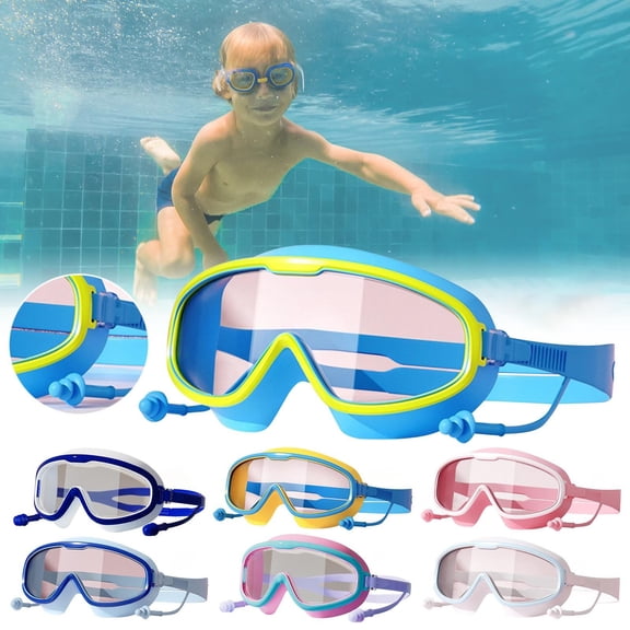 TanSiDing Panoramic HD Clear Anti-Fog Swimming Goggles for Ages 3-16 No Nosebridge Silicone Gasket Waterproof Swim Goggles for Swimming Training Pool Lake