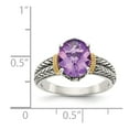 thumbnail image 4 of 925 Sterling Silver With Real 14kt Amethyst Ring Size: 7; for Adults and Teens; for Women and Men, 4 of 6