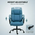 thumbnail image 4 of Vinsetto High Back Big and Tall Executive Office Chair 485lbs with Wide Seat Computer Desk Chair with Linen Fabric Swivel Wheels Blue, 4 of 9