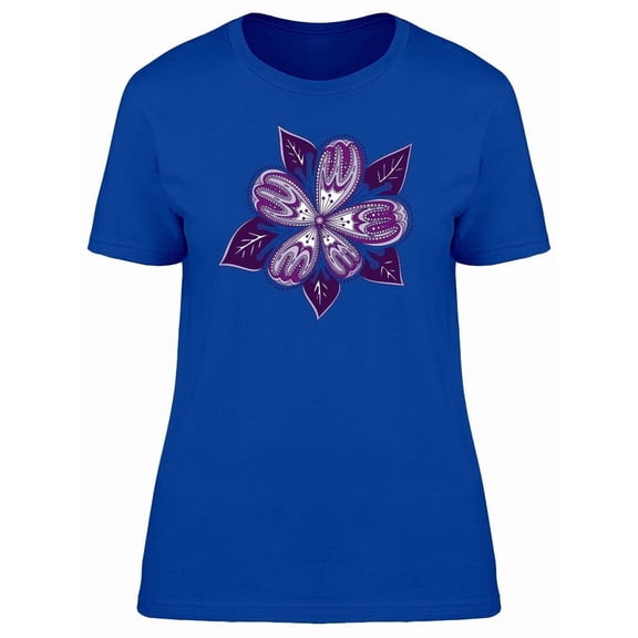 Purple Flower Ethnic Style Tee Women's - Women T-Shirt, 2XL