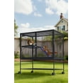 thumbnail image 1 of 39" High Multi-Level Small Animal Cage for Ferrets, Hamsters, Chinchillas, Hedgehogs, Rabbits, Gerbils – Removable Ramp & Tray, Hammock – Color: A3, 1 of 8
