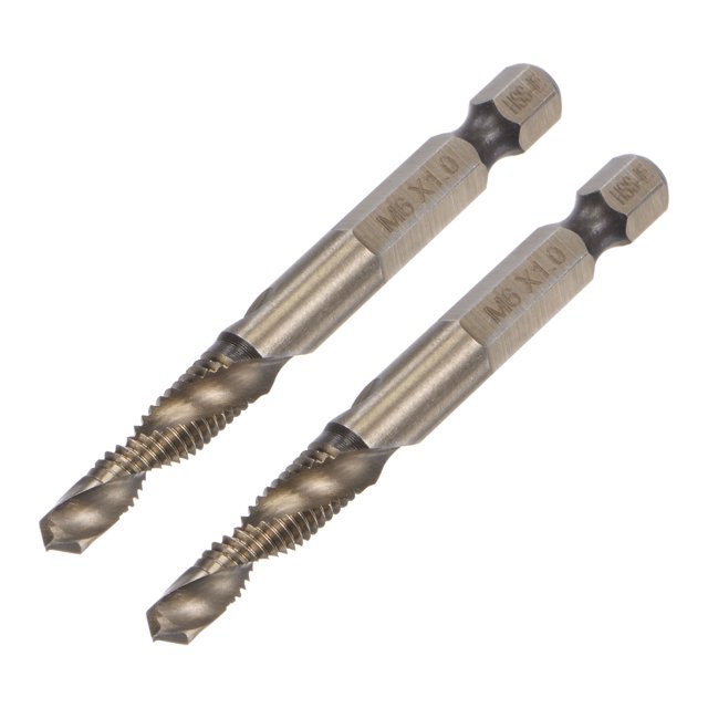 Unique Bargains M6 x 1 Foret Combiné en Acier Haute Vitesse Revêtu de Titane 6542 2 Pack