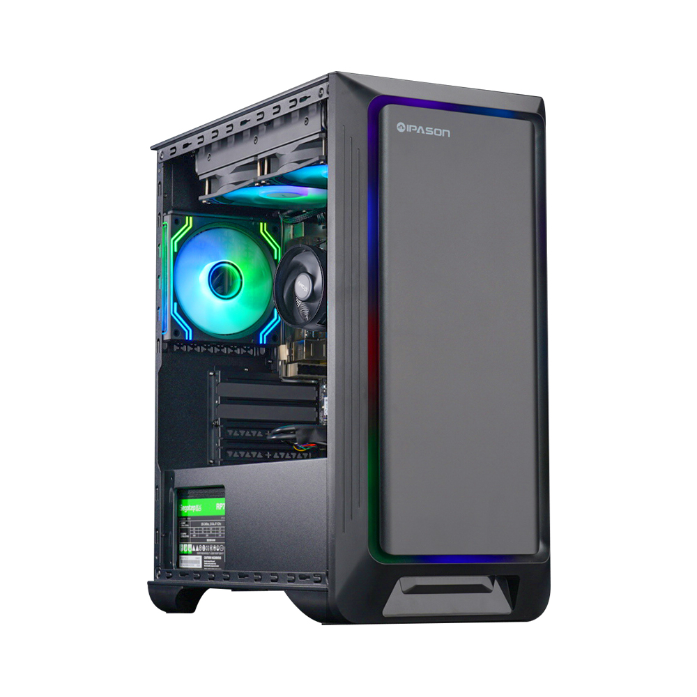 IPASON Gaming Desktop AMD Ryzen 5 5600GT (Beats Intel 10th-gen i7 & Lower) , AMD Radeon Vega 7 , 16GB RAM , 1TB M.2 NVMe , Windows 11 Home Prebuilt Gaming PC New Computers