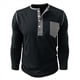 thumbnail image 3 of Camisetas Henley de Larga Raglán para Hombre, Informales, Ajustadas y A . Negro XL, 3 of 6