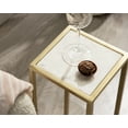 thumbnail image 6 of Kate and Laurel Jaspur Modern Drink Table, White and Gold, Decorative Glam Marble Accent Table for Display and Storage, 6 of 6