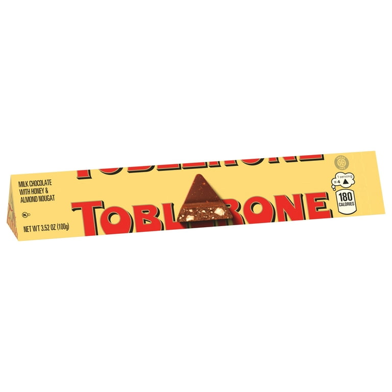 Toblerone Swiss Milk Chocolate with Honey & Almond Nougat, Valentine  Chocolate, 3.52 oz Bar