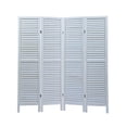 thumbnail image 2 of Topcobe 4 Panel Folding Wood Room Divider, Modern Room Divider, Portable Wall Partition for Bedroom, Living Room, Office, White, 2 of 13