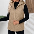thumbnail image 6 of Cmfcve Plus Size Hooded Puffer Vest for Womens Full Zip Sleeveless Quilted Vest Winter Warm Outerwear Jackets with Zipper Pockets, 6 of 7
