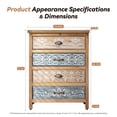 thumbnail image 2 of AENKYO Vintage 4-Drawer Storage Chest, Distressed Wood Accent Cabinet with Boho Floral Design, Blue & Beige, 2 of 10