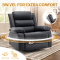 thumbnail image 3 of YSICK Massage Swivel Rocker Recliner Chair for Adults Oversized Faux Leather for Living Room,Black, 3 of 7