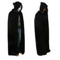 thumbnail image 1 of 2020 Hooded Black Halloween Cloak Cape Wizard Vampire Witch Robe Gothic Medieval, 1 of 4