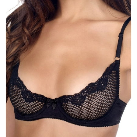 

Women s Timpa 16449 Alice Lace Underwire Demi Bra (Black 36C)