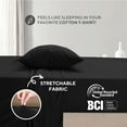 thumbnail image 2 of Sleepdown Jersey Knit Twin XL Sheets 3pc|100% T-Shirt Cotton Blend Super Soft Breathable Jersey Sheets | Stretchy Comfy All Season Jersey Bedding Sheets & Pillowcases |Extra Deep Pocket Sheets, Black, 2 of 8