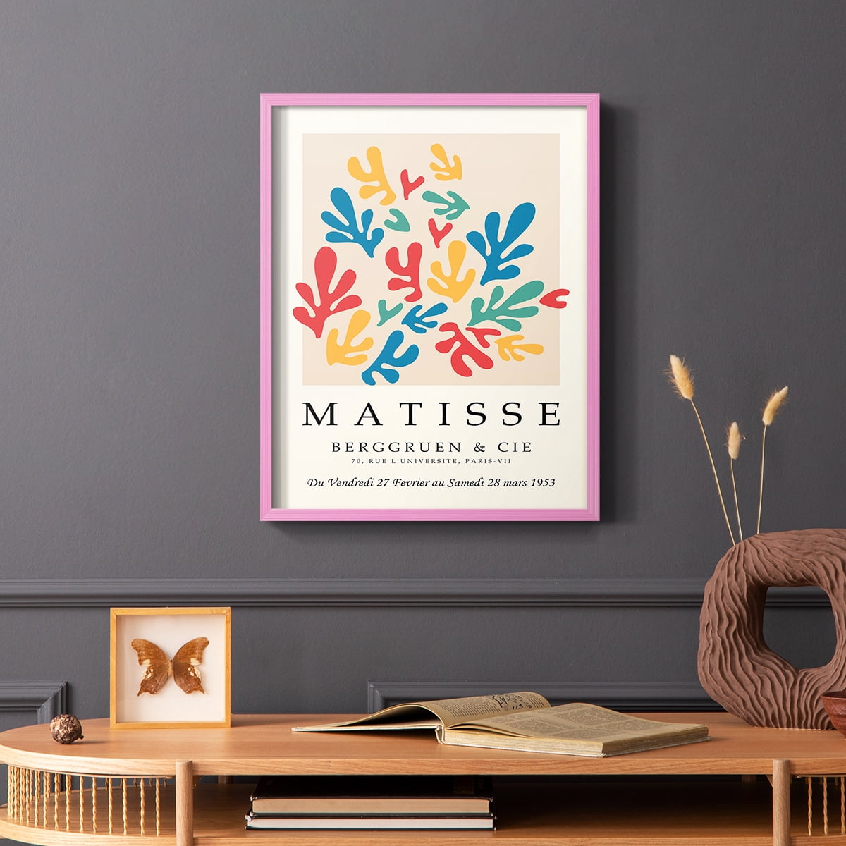 Matisse CCCXLV in Pink Solid Wood 16 x 20 Framed Print