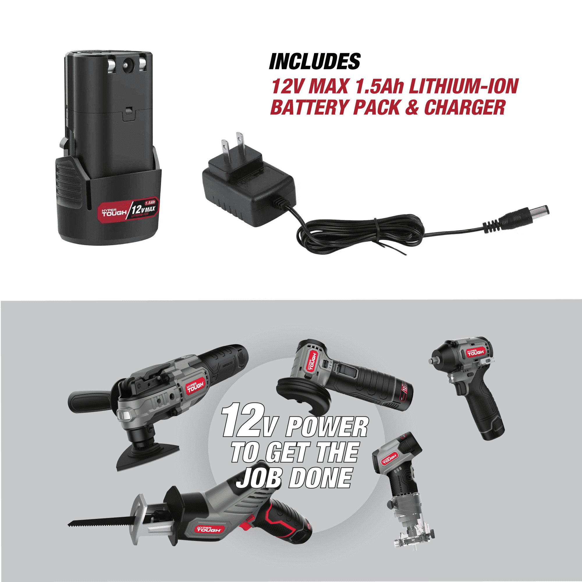 Free Shipping! Hyper Tough 12V Max Lithium-Ion Brushless 2