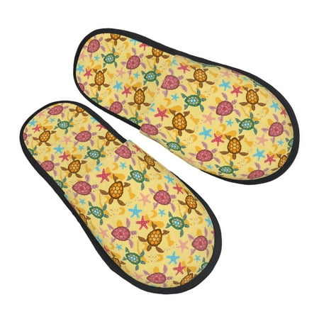 

JUNZAN Ocean And Sea And Sand Slippers for Women House Shoes Non Slip Indoor/Outdoor Pineapple And Cactus Designs-Large