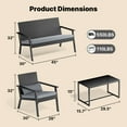 thumbnail image 4 of Noelse Patio Furniture Set,4 Piece Outdoor Wicker Patio Conversation Set with Wide Seating and Coffee Table for Balcony, Backyard, and Porch,Gray, 4 of 10